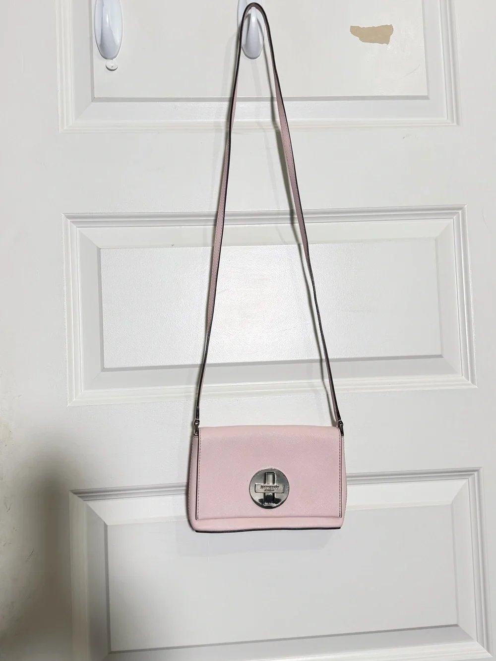 Kate Spade Newbury Lane Sally Light Pink Gold Saffiano Leather Crossbody Bag